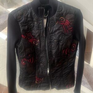 Embroidered cropped bomber jacket M